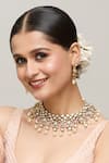 Buy_Chaotiq By Arti_Gold Plated Polki Studded Cut-out Necklace Set _at_Aza_Fashions