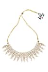 Buy_Chaotiq By Arti_Gold Plated Polki Studded Cut-out Necklace Set 