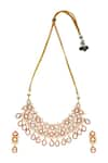 Shop_Chaotiq By Arti_Gold Plated Polki Studded Geometric Necklace Set _at_Aza_Fashions