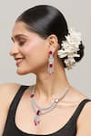 Buy_Chaotiq By Arti_White Stone Ruby Embellished Layered Necklace Set_at_Aza_Fashions