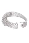 Chaotiq By Arti_White Diamond Studded Broad Bracelet _Online_at_Aza_Fashions