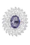 Shop_Chaotiq By Arti_White Diamonds Flower Cutwork Studded Ring_at_Aza_Fashions