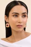 Buy_ISHARYA_Pink Crystals Statement Libra Earrings _at_Aza_Fashions