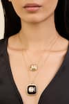 Isharya_Black Layered Medallion Necklace _Online_at_Aza_Fashions