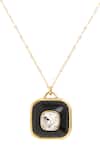 Buy_Isharya_Black Layered Medallion Necklace _Online_at_Aza_Fashions