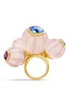 Shop_Isharya_Pink Crystal Juicy Melon Ring_Online_at_Aza_Fashions