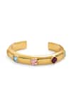 Shop_Isharya_Gold Plated Crystal Charm Cuff Bracelet_at_Aza_Fashions