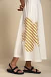 Shop_Kanelle_White Cotton Poplin Patch Striped Bloom V Neck Olivia Embroidered Midi Dress _at_Aza_Fashions