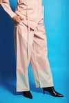 Buy_Cin Cin_Pink Poplin Solid Collar Shirt Pant Set With Attached Crop Top _Online_at_Aza_Fashions