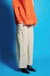 Buy_Cin Cin_Orange Poplin Colour Blocking Collar Shirt With Pant _Online_at_Aza_Fashions