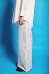 Cin Cin_White Net Floral Pattern Lacy Pant _Online_at_Aza_Fashions