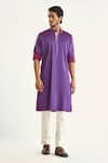 Buy Raghavendra Rathore Jodhpur Purple Cotton Embroidery The Pintucked Kurta at Aza Fashions Buy_Raghavendra Rathore Jodhpur_Purple Cotton Embroidery The Pintucked Kurta _at_Aza_Fashions