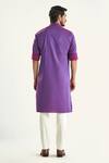 Shop Raghavendra Rathore Jodhpur Purple Cotton Embroidery The Pintucked Kurta at Aza Fashions Shop_Raghavendra Rathore Jodhpur_Purple Cotton Embroidery The Pintucked Kurta _at_Aza_Fashions