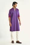 Buy Raghavendra Rathore Jodhpur Purple Cotton Embroidery The Pintucked Kurta Online at Aza Fashions Buy_Raghavendra Rathore Jodhpur_Purple Cotton Embroidery The Pintucked Kurta _Online_at_Aza_Fashions
