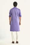 Shop_Raghavendra Rathore Jodhpur_Blue Cotton Embroidery The Serenity Pintuck Kurta _at_Aza_Fashions