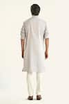 Shop_Raghavendra Rathore Jodhpur_Grey Cotton Pintuck The Lunar Kurta _at_Aza_Fashions