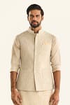 Buy_Raghavendra Rathore Jodhpur_Off White Viscose Jacquard Woven Floral The Haveli Bundi _Online_at_Aza_Fashions