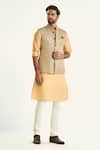 Raghavendra Rathore Jodhpur_Off White Brocade Woven Checkered The Junagarh Bundi _Online_at_Aza_Fashions