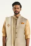 Buy_Raghavendra Rathore Jodhpur_Off White Brocade Woven Checkered The Junagarh Bundi _Online_at_Aza_Fashions