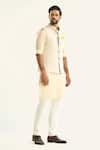 Buy_Raghavendra Rathore Jodhpur_Off White Viscose Jacquard Woven Butti The Paan Bundi 