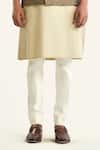 Buy_Raghavendra Rathore Jodhpur_Beige Cotton Floral Motif Bundi _Online_at_Aza_Fashions