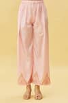 Naintara Bajaj_Pink Kurta And Pant Faux Georgette Embroidered Sequin V Neck Set _at_Aza_Fashions