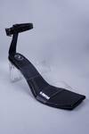 Buy_Sana K luxurious Footwear_Black Rhinestones Studded Ankle Strap Heels _at_Aza_Fashions
