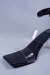 Buy_Sana K luxurious Footwear_Black Rhinestones Studded Ankle Strap Heels _Online_at_Aza_Fashions