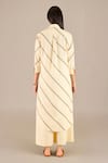 Shop_AMPM_Yellow Poplin Pin Striped Collar Neck Nima Kurta With Palazzo _at_Aza_Fashions