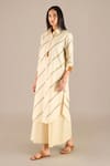 Buy_AMPM_Yellow Poplin Pin Striped Collar Neck Nima Kurta With Palazzo _Online_at_Aza_Fashions