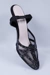 Sana K luxurious Footwear_Black Beads, Sequins Stone Embellished Heels _Online_at_Aza_Fashions