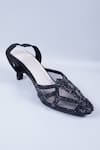 Buy_Sana K luxurious Footwear_Black Beads, Sequins Stone Embellished Heels _Online_at_Aza_Fashions