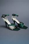 Buy_Sana K luxurious Footwear_Green Rhinestones Elle Criss Cross String Embellished Heels _at_Aza_Fashions