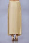 DILNAZ_Beige Blended Satin Solid Draped Skirt _Online_at_Aza_Fashions