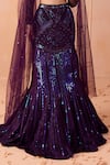 Buy_PARUL GANDHI_Purple Korean Shimmer Hand Embroidered Sequins Sweetheart Mermaid Lehenga Set _Online_at_Aza_Fashions