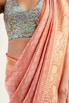 Shop_Priyanka Raajiv_Orange Silk Banarasi Handwoven Begum Pattern Saree With Unstitched Blouse Piece _Online_at_Aza_Fashions