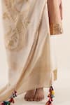 Priyanka Raajiv_Ivory Silk Brocade Handwoven Floral Hulchul Dupatta _Online_at_Aza_Fashions