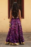 Shop_Priyanka Raajiv_Purple Silk Printed Chevron Sooq Lehenga _at_Aza_Fashions