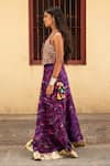 Buy_Priyanka Raajiv_Purple Silk Printed Chevron Sooq Lehenga _Online_at_Aza_Fashions