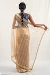 Shop_Priyanka Raajiv_Gold Silk Banarasi Geometric Mapusa Pattern Saree With Unstitched Blouse Piece _at_Aza_Fashions