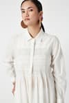 Buy_Payal Pratap_White Handloom Cotton Smocked Floral Shirt Lithica Embroidered Kurta With Pant _Online_at_Aza_Fashions