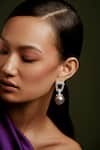 Shop_Anaash_White Stones, Pearls Dazzle Drop Earrings _at_Aza_Fashions