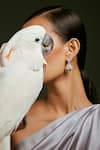 Anaash_White Manufactured Pearls Zing Stone Studded Drop Earrings _Online_at_Aza_Fashions