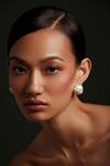 Buy_Anaash_White Manufactured Pearls Prism Stud Earrings _at_Aza_Fashions