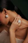 Shop_Anaash_White Manufactured Pearls Prism Stud Earrings _at_Aza_Fashions