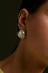 Anaash_White Manufactured Pearls Prism Stud Earrings _Online_at_Aza_Fashions