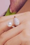 Shop_Anaash_White Manufactured Pearls Nova Wrap Ring _at_Aza_Fashions