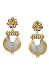 Shop_Noor_Silver Plated Dual Toned Earrings _at_Aza_Fashions