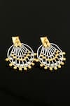 Buy_Noor_Gold Plated Beads Abstract Dual Tone Studs _at_Aza_Fashions