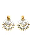 Shop_Noor_Gold Plated Beads Abstract Dual Tone Studs _at_Aza_Fashions